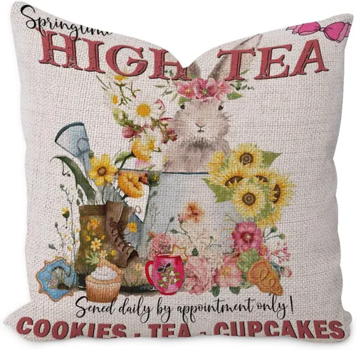 Miniatura 4 de Divertidas fundas de almohada de gnomo de Pascua, huevos de Pascua, zanahorias, divertidas fundas de almohada de 16 x 16 pulgadas, decoración