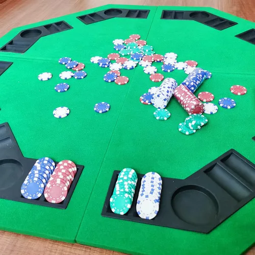 Miniatura 3 de SEETOOOGAMES 100 piezas de 0.41 oz de arcilla compuesta de dados a rayas casino fichas de póquer - 4 colores (rojo, verde, blanco y azul)