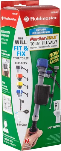 Miniatura 5 de Fluidmaster 400H-002 Válvula de llenado universal Performax para inodoro, de alto rendimiento, control de agua para tanque y taza, 1 paquete