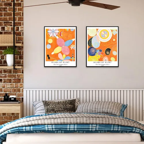 Miniatura 3 de Juego de 4 impresiones artísticas sin marco, arte giclée de 11 x 14 pulgadas, arte geométrico abstracto, decoración de oficina, estética colorida