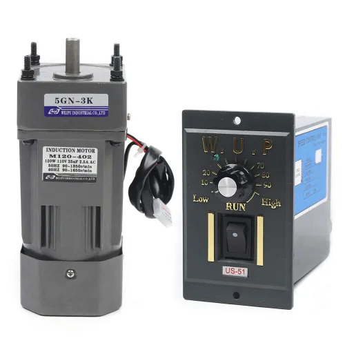 Miniatura 26 de 15W 10K AC110V 125 RPM Motor reductor de engranajes variable ajustable con controlador de velocidad para la industria