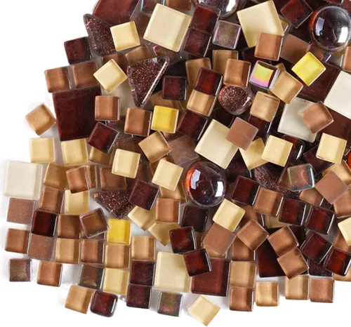 Miniatura 5 de Azulejos de mosaico de cristal irregulares de 1.1 libras, calcomanía de color de partícula pequeña, azulejos de vidrio de cristal, pasatiempos