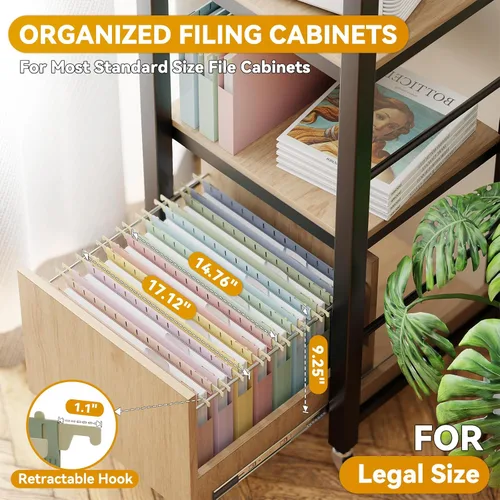 Miniatura 3 de Carpetas colgantes de plástico tamaño legal, carpeta de archivador expandible de 1 pulgada con pestañas, paquete de 12 carpetas colgantes