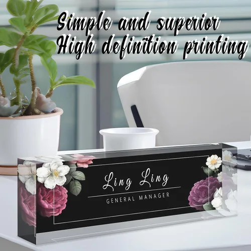 Miniatura 2 de Placa de nombre de escritorio personalizada, placa de identificación acrílica, placas de nombre personalizadas para regalos de oficina, escritorio