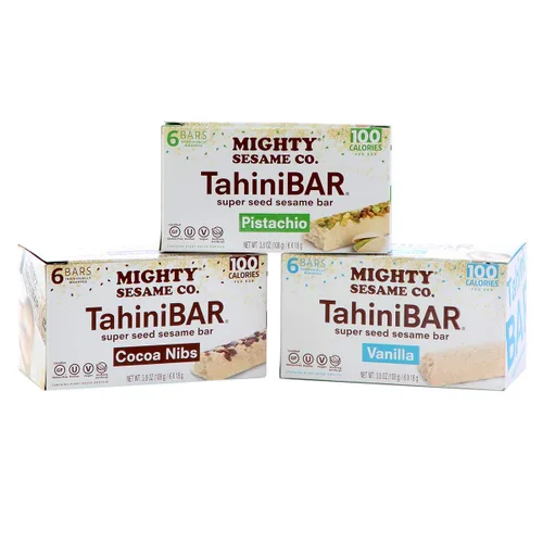 Miniatura 3 de Mighty Sesame TahiniBars (vainilla, paquete de 6 unidades de 2) barra de 100 calorías, sin gluten, veganas, nada artificial, kosher