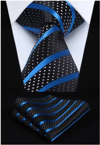 Miniatura 57 de HISDERN Juego de corbatas extralargas para hombre y pañuelo de bolsillo de 63 pulgadas, colección XL, caja de regalo, corbata, lote de 3