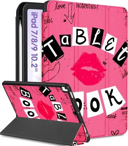 Uppuppy para iPad 9ª/8ª/7ª Generación Funda de 10.2 Pulgadas para Niñas Lindas Mujeres Folio Smart Cover con Soporte para Lápices Diseño de Labios