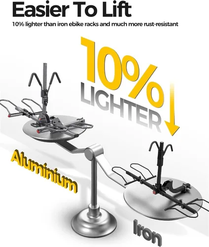 Miniatura 5 de KYX Soporte de bicicleta eléctrica montado en enganche de 220 libras, estilo plataforma de 2 bicicletas para autos, camiones, SUV, minivans, se