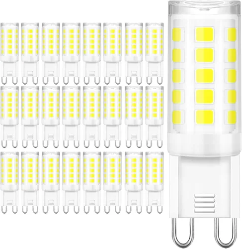 Miniatura 13 de winshine Bombilla LED G9 de 3000 K, luz blanca cálida, bombilla G9 de 4 W (equivalente a halógeno de 40 W), base de cerámica G9 bi pin con ángulo