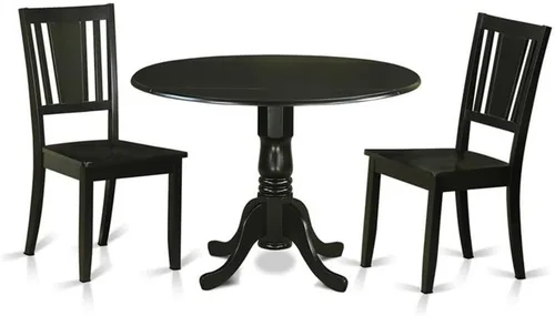 Miniatura 11 de East West Furniture Dublin - Juego moderno de 5 piezas que incluye una mesa redonda de madera con gota y 4 sillas de comedor de piel sintética, 42 x