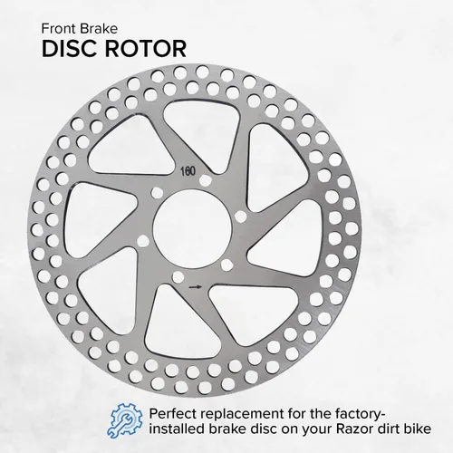 Miniatura 2 de AlveyTech Rotor de disco de freno delantero para motos eléctricas Razor MX500 y MX650 – Rotores para frenos de bicicleta de cohete, 6-1/4 pulgadas