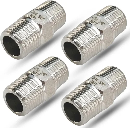 Miniatura 14 de 1" Tetina macho hexagonal, accesorios de tubería de acero inoxidable 304, adaptador de tubería roscada NPT de 1 pulgada, conectores de tetinas