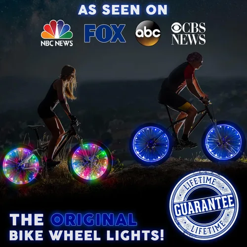 Miniatura 4 de Activ Life Luces LED para rueda de bicicleta con pilas incluidas. Obtén 100% más brillantes y visibles desde todos los ángulos para la máxima