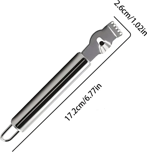 Miniatura 2 de 3 Uds. Limón Zester Herramienta Pelador de cítricos Rallador Zester con mango Rallador de frutas de acero inoxidable Cuchillo de pelar multiusos