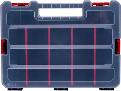 Miniatura 5 de Paquete de 2 cajas organizadoras de piezas pequeñas, organizador apilable de almacenamiento de accesorios con 20 compartimentos y divisores, a.