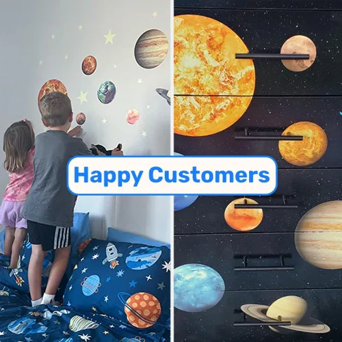 Miniatura 5 de Brilla en la oscuridad planetas sistema Solar pegatinas de pared sol tierra y así sucesivamente Glowing planetas adhesivos peel Stick 9 techo