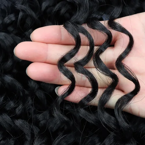 Miniatura 6 de 8 Packs Curly Crochet Hair GOGO Curl Crochet Hair for Black Women Deep Wave Braiding hair Water Wave Crochet hair Extensions Synthetic Bohemian