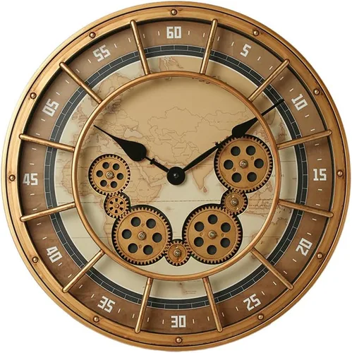 EKSMA Gears - Reloj de pared grande y moderno, reloj de metal para decoración de sala de estar, decoración rústica vintage única para el hogar, casa