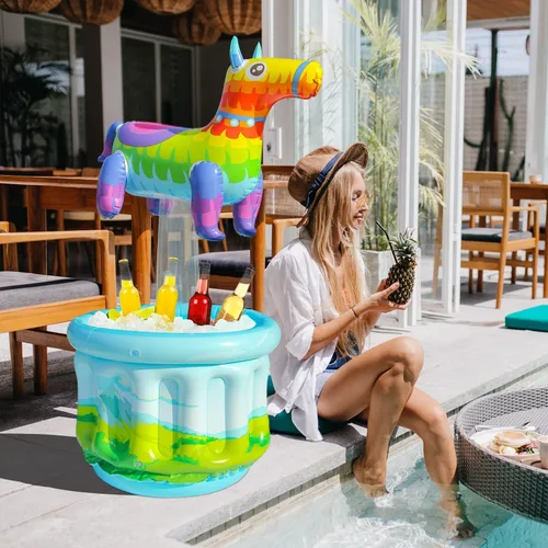 Miniatura 6 de PARENTSWELL Enfriador de bebidas de 47.5 pulgadas para fiestas, paquete de 2 cubos inflables de cactus para barbacoa, suministros de despedida