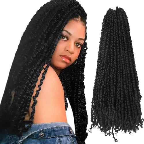 Miniatura 56 de BOHOBABE Cabello de Ganchillo Pre-retorcido Passion Twist de 14 Pulgadas Cabello Corto Ombré Gris Pre-enrollado de Ganchillo Passion Twist para Gris