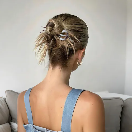 Miniatura 5 de 6 horquillas francesas para mujer, tenedores grandes en forma de U con dientes internos, fuerte sujeción para cabello grueso y fino, rizos franceses