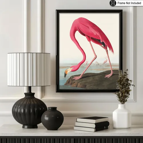 Miniatura 3 de Poster Master Póster vintage de flamenco americano, estampado retro de flamenco rosa, arte de pájaro, regalo para él, ella, amante de los animales