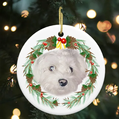 Miniatura 15 de Colgante de perro esquimal americano de 3 pulgadas para decoración de árbol de Navidad, bonito adorno de día festivo para cachorros, regalos