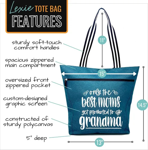 Miniatura 65 de Brooke & Jess Designs Bolso de mano para la abuela – Bolso de lona resistente con cremallera y bolsillo interior para la abuela para uso diario