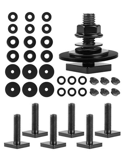 Pernos de ranura en T para barras transversales de techo, plataforma, cesta de carga, adaptador de perno cuadrado en T de acero inoxidable de 4 mm