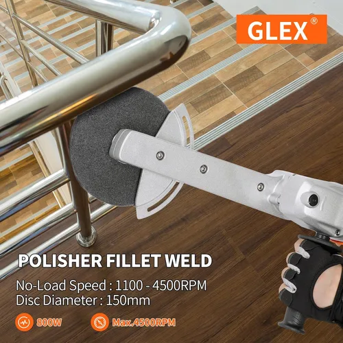 Miniatura 2 de GLEX Soporte de amoladora angular, brazo extendido, Amoladora eléctrica industrial de acero inoxidable, Lijadora, Uso general: Muelas, Cuchillas