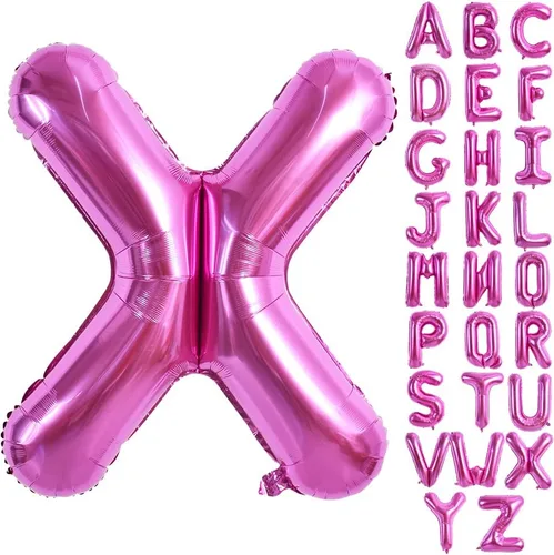Miniatura 22 de TONIFUL Globos grandes de 40 pulgadas de color rojo rosa con letras B, globos gigantes de letras del alfabeto, globos grandes de Mylar