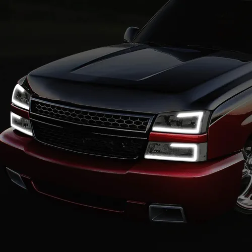 Miniatura 7 de Juego de faros delanteros y defensa DNA MOTORING HL-LB-CSIL03-SM-CL1 con lentes ahumados 3D LED DRL compatible con 03-06 Silverado 1500-3500
