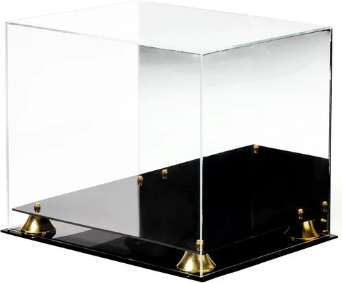 Miniatura 9 de PENNZONI Vitrina de casco de fútbol de tamaño completo vitrina de acrílico transparente Estuche de casco de base negra de doble capa con Espalda