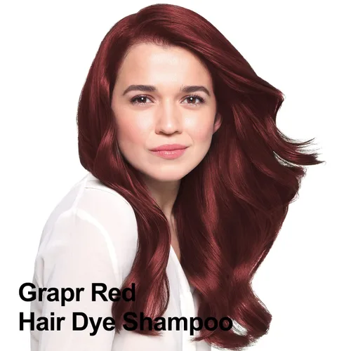 Miniatura 2 de Champú de Color de Cabello Semipermanente de Aceite de Argán Rojo Uva, Tinte de Cabello 3 en 1, Fácil de Usar, 16.9 Fl Oz (Rojo Vino Oscuro)