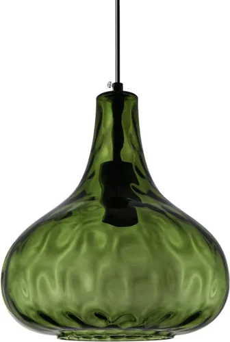 Iluminación colgante de globo de vidrio verde estilo granja, lámpara colgante de vidrio vintage, lámpara colgante moderna de mediados de siglo,