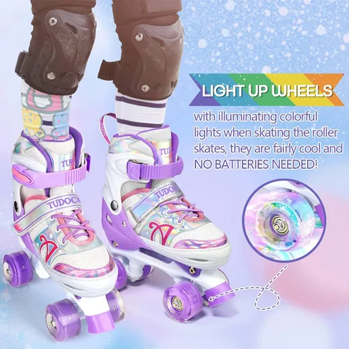 Miniatura 3 de Shine Skates - Patines ajustables de 4 tamaños con ruedas iluminadas para niñas, adolescentes, patines de exterior para principiantes y avanzados