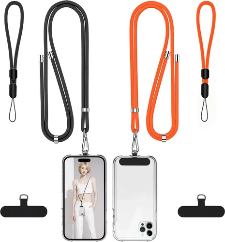 Miniatura 19 de Takyu Cordon para teléfono celular, cordon cruzado para teléfono con correa de cuello ajustable y paquete de 2 correas de muñeca para teléfono