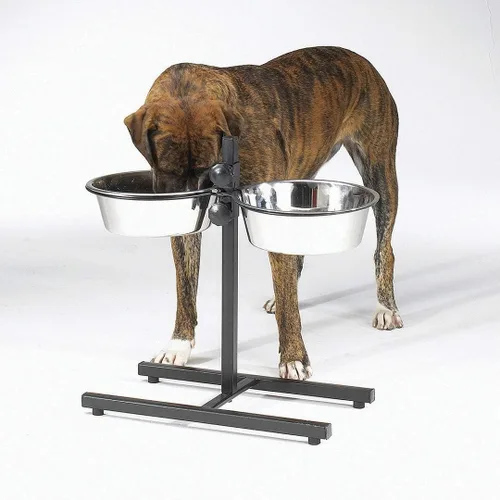 Miniatura 2 de ProSelect - Tazón ajustable de acero inoxidable para perros con dos cuencos de comida para mascotas