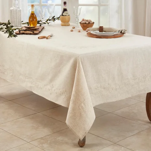 Miniatura 5 de SARO LIFESTYLE 001.N1420B - Mantel individual bordado en remolino, 001.N1420B, 14 x 20 pulgadas, natural