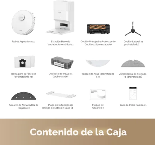 Miniatura 11 de DREAME Robot aspirador y trapeador D20 Plus, succión de 13,000 Pa, vaciado automático con bolsa de polvo de 5 L, DuoBrush para pelo de mascotas
