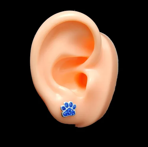 Miniatura 2 de Aretes de plata de ley 925 con estampado de pata (elige tu estilo) (sin níquel)