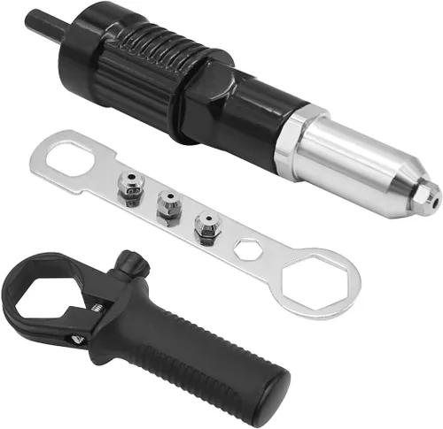 Miniatura 7 de Kit de adaptador de pistola de remache pop, accesorio de taladro de remache con 4 remaches cabeza de 0.094 in/0.126 in/0.157 in/0.189 in