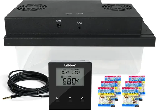 Miniatura 8 de Briidea Humidificador eléctrico para gabinetes de 10 a 16 pies cúbicos, ajustable de 30% a 80% de RH, control preciso de temperatura y humedad