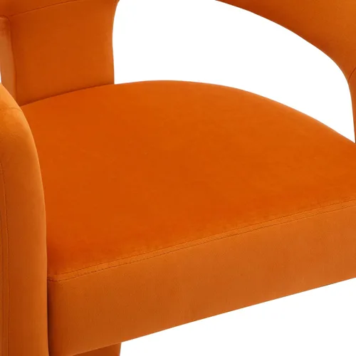 Miniatura 5 de BESTANO Sillas de comedor modernas tapizadas en terciopelo de vellón con respaldo abierto, lindas sillas laterales de barril, sillas de cocina