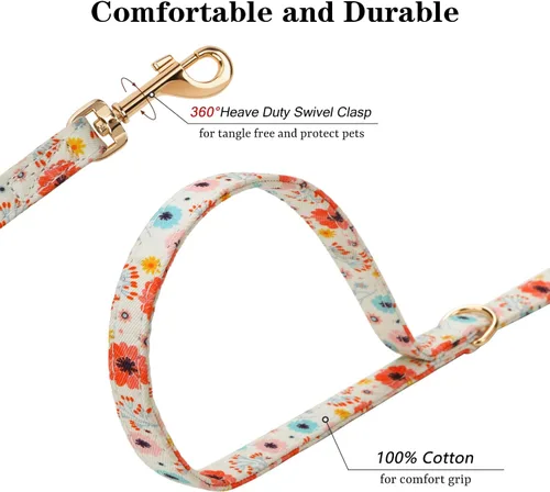 Miniatura 4 de CHEDE Arnés para Perro sin Tirones con Patrón Floral - Arnés para Perro Ligero y Suave, Arnés Ajustable para Perros Pequeños y Juego de Correa