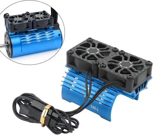 Miniatura 2 de VINGVO Disipador de calor de enfriamiento del ventilador del motor RC, 28000 RPM, ventilador de motor RC, radiador de aluminio, ventilador