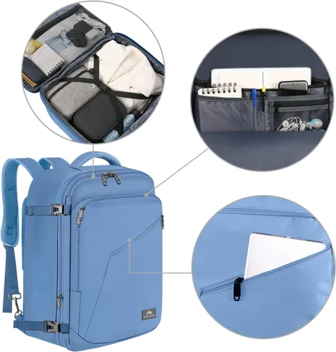 Miniatura 80 de MATEIN - Mochila de viaje extragrande de 10.56 galones, mochila de viaje ampliable apta para aerolíneas, para viajeros de fin de semana, hombres