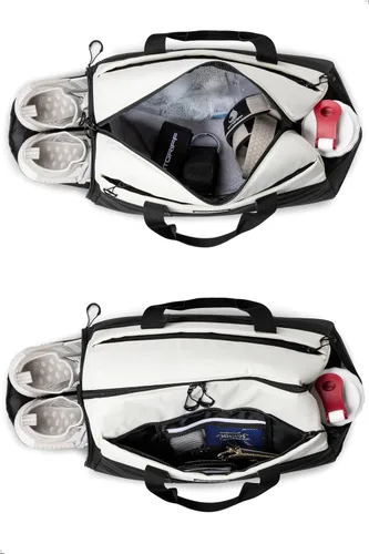 Miniatura 5 de Fitgriff Bolsa de gimnasio V2 para hombres y mujeres con compartimento para zapatos y artículos húmedos, bolsa de lona para viajes, deportes
