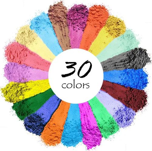 Polvo de mica, pigmento de 30 colores, polvo de mica natural de grado cosmético brillante para resina epoxi/bombas de baño/vela/jabón, brillo de