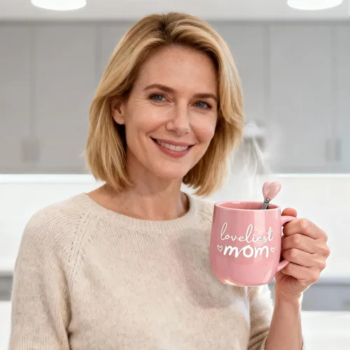 Miniatura 3 de Regalos para mamá de hija hijo, regalos de cumpleaños para mamás – Taza de café para el día de la madre – Juego de regalo de plato de joyería